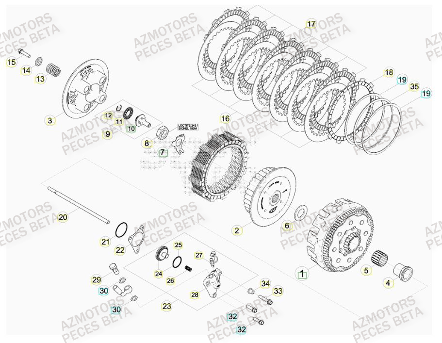 EMBRAYAGE pour RRRAC-4T-450-13