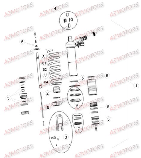 RESSORT AMORTISSEUR 5,0K BETA pour AMORTISSEUR de RRRAC-4T-450-14