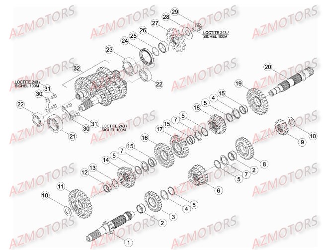 PIGNON DE TRANSMISSION SECONDA IRE BETA pour BOITE A VITESSES de RRRAC-4T-450-14