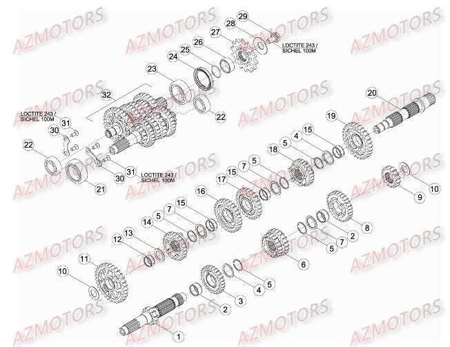 BOITE A VITESSES pour RRRAC-4T-450-14