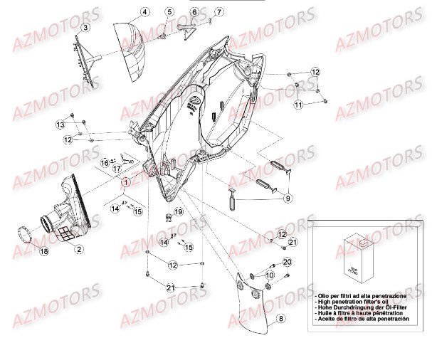 FILTRE AIR BETA pour BOITIER DU FILTRE de RRRAC-4T-450-14