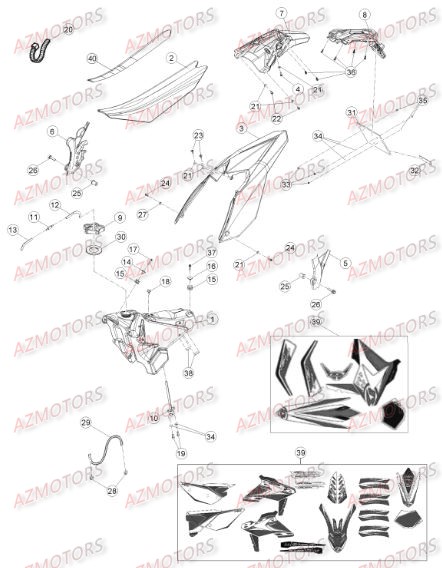 Carenage Arriere BETA Pièces BETA RR RACING 4T 450 - [2014]