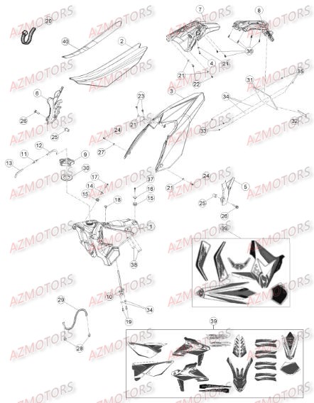 CARENAGE ARRIERE pour RRRAC-4T-450-14