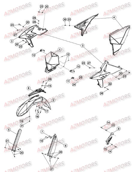 CARENAGE AVANT pour RRRAC-4T-450-14