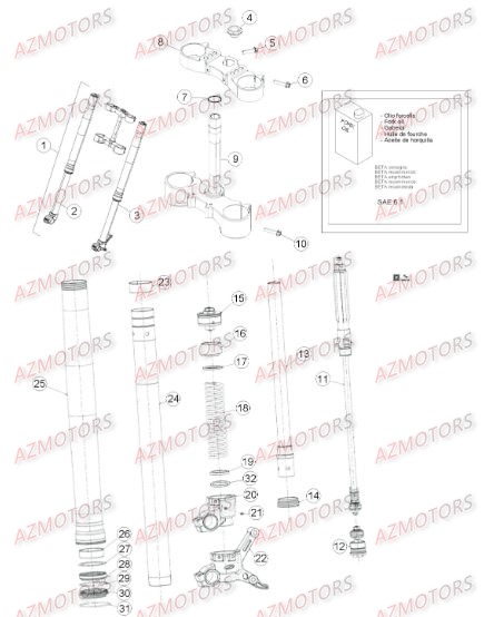 Fourche Du N Serie 201421 A 249999 BETA Pièces BETA RR RACING 4T 450 - [2014]