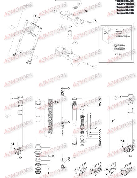 Fourche Du N Serie 250075 A 259999 BETA Pièces BETA RR RACING 4T 450 - [2014]