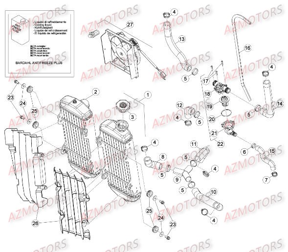 RADIATEUR BETA Pièces BETA RR RACING 4T 450 - [2014]