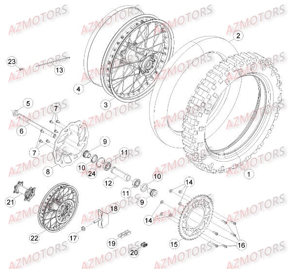 Roue Arriere BETA Pièces BETA RR RACING 4T 450 - [2014]