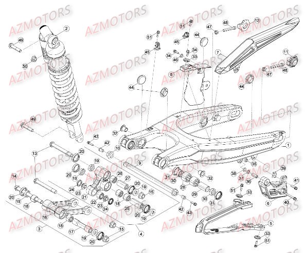 SUSPENSION ARRIERE pour RRRAC-4T-450-14