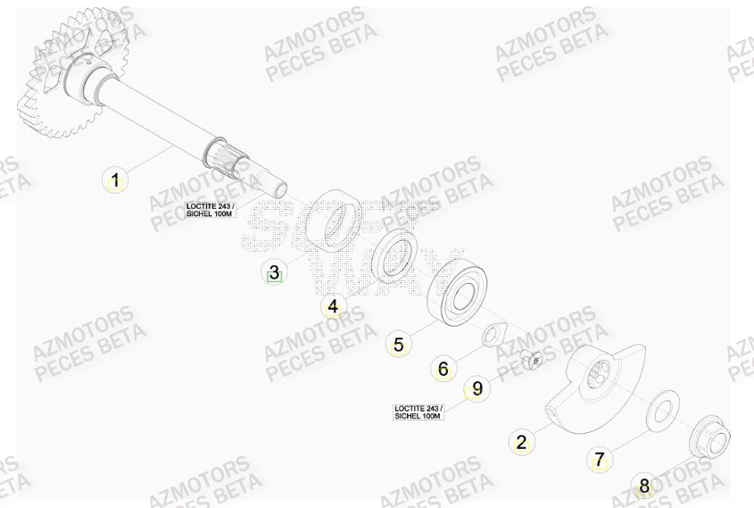 Arbre Equilibrage BETA Pièces BETA RR RACING 4T 498 - [2013]