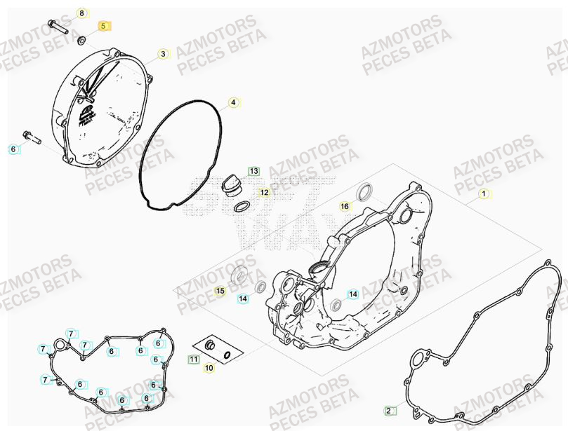 COUVERCLE EMBRAYAGE pour RRRAC-4T-498-13