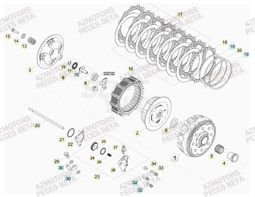 EMBRAYAGE pour RRRAC-4T-498-13