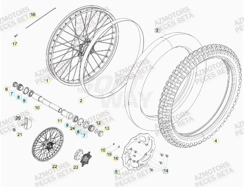 Roue Avant BETA Pièces BETA RR RACING 4T 498 - [2013]