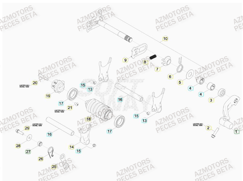 SELECTEUR DE VITESSES pour RRRAC-4T-498-13