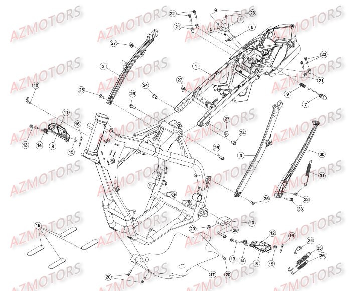 REPOSE-PIEDS BETA pour ACCESSOIRES DU CHASSIS de RRRAC-4T-498-14