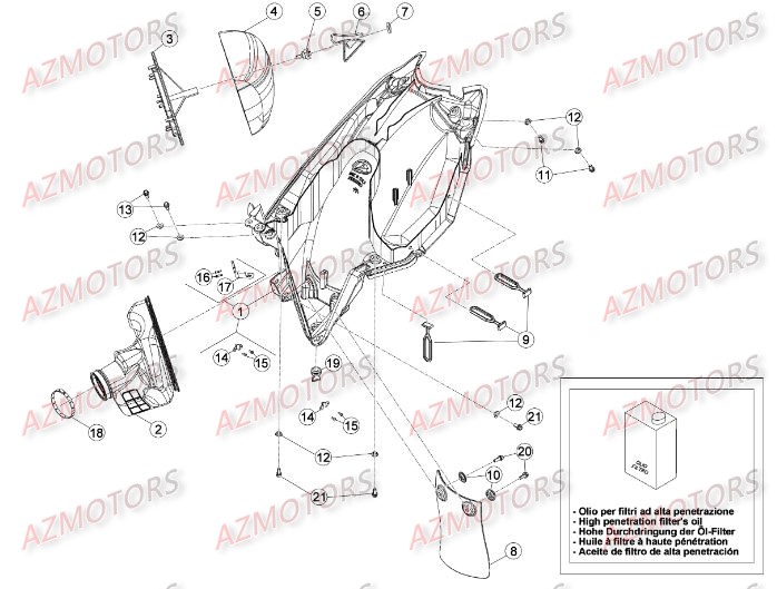 FILTRE AIR BETA pour BOITIER DU FILTRE de RRRAC-4T-498-14