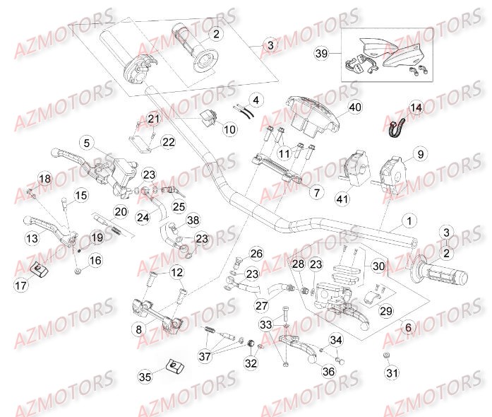 GUIDON RR 4T  07 BETA pour COMMANDES - GUIDON de RRRAC-4T-498-14