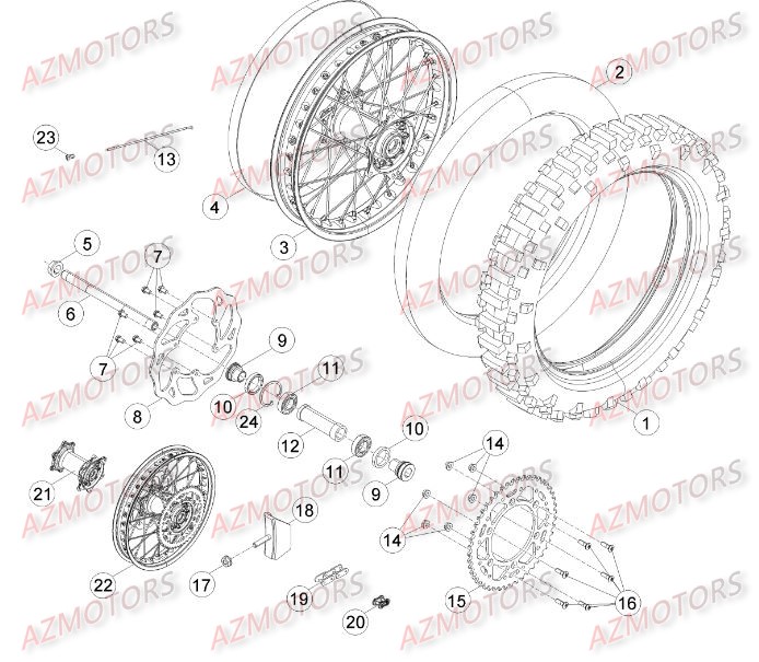 ROUE ARRIERE BETA RRRAC 4T 498 14