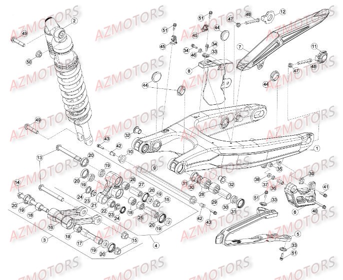 SUSPENSION ARRIERE pour RRRAC-4T-498-14