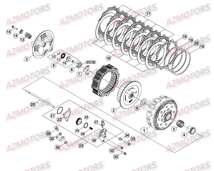 TRANSMISSION PRINCIPALE - EMBRAYAGE pour RRRAC-4T-498-14