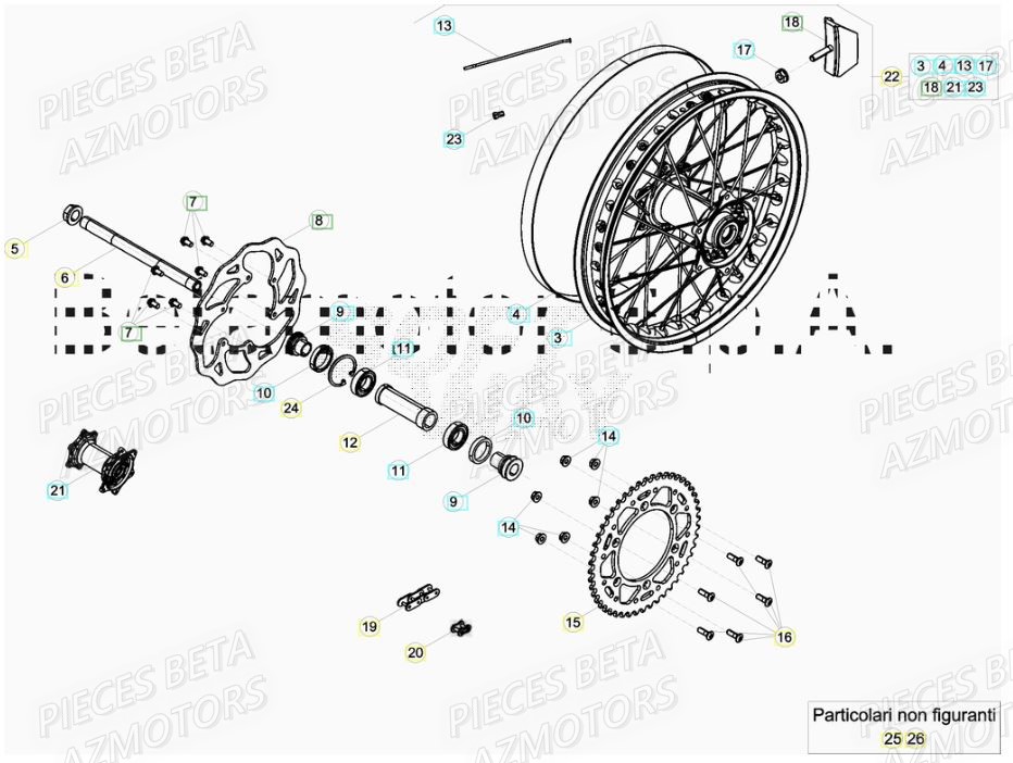 ROUE ARRIERE pour RR 125 2T 19