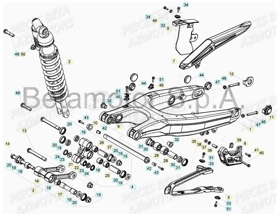 SUSPENSION ARRIERE pour RR 125 2T 19