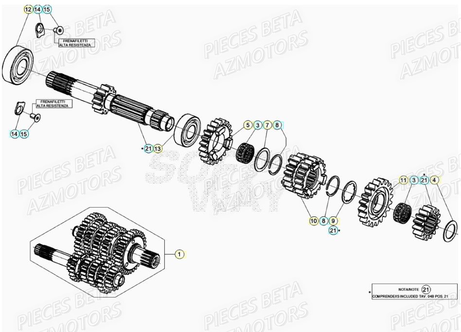 Boite De Vitesses BETA Pièces RR 125 2T - 2020