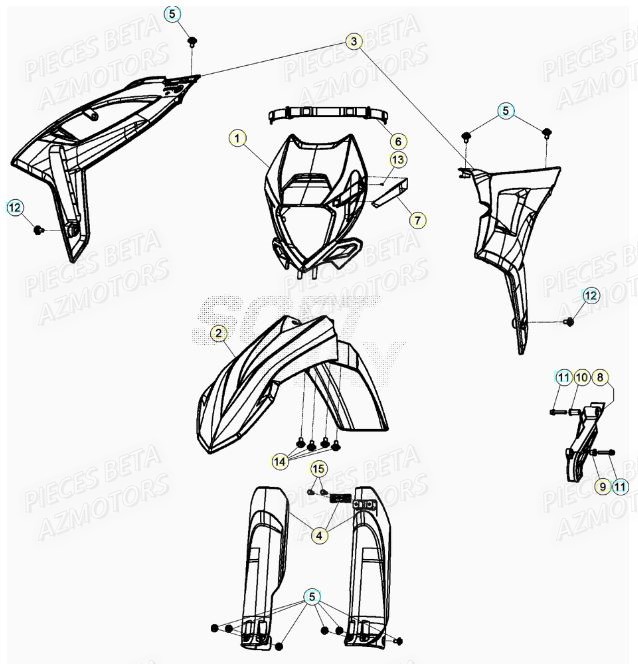 Carenage Avant BETA Pièces RR 125 2T - 2020
