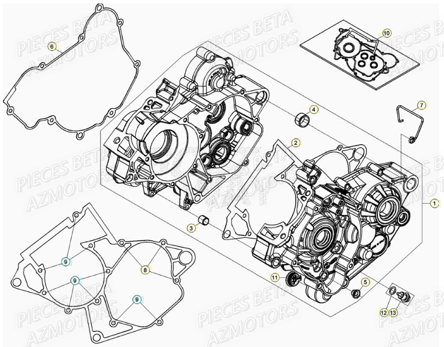Carter Moteur BETA Pièces RR 125 2T - 2020