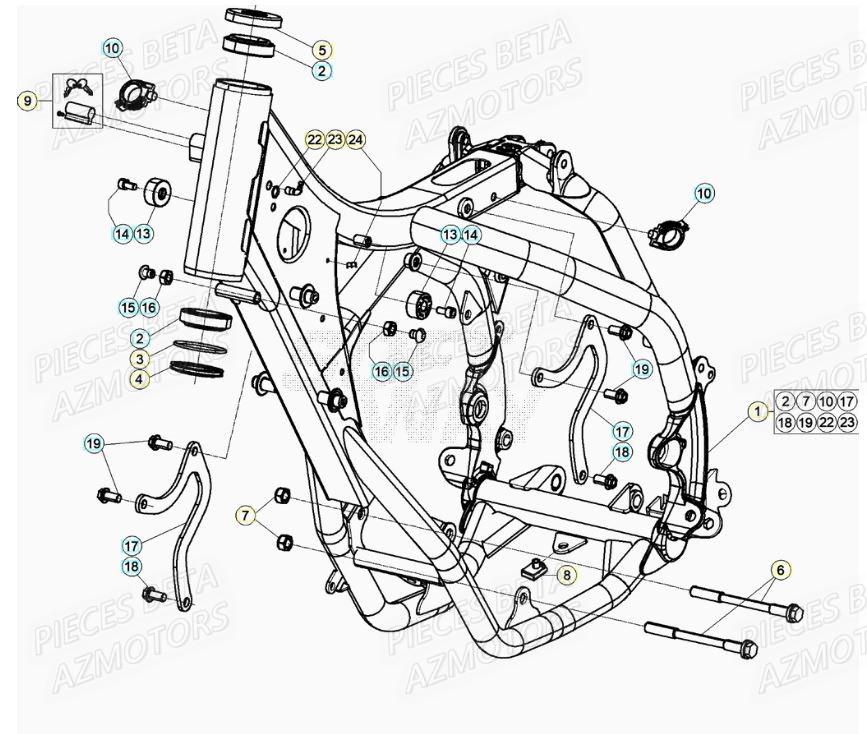 Chassis BETA Pièces RR 125 2T - 2020