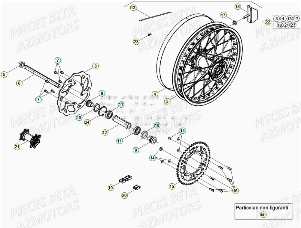 Roue Arriere BETA Pièces RR 125 2T - 2020