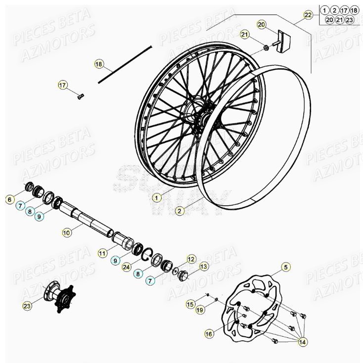 ROUE_AVANT BETA Pièces Beta RR 125 2T - 2020