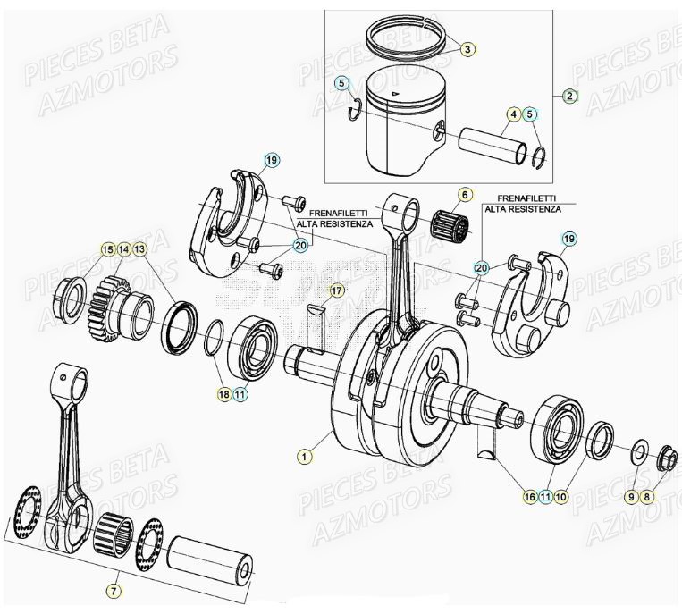 Vilebrequin BETA Pièces RR 125 2T - 2020
