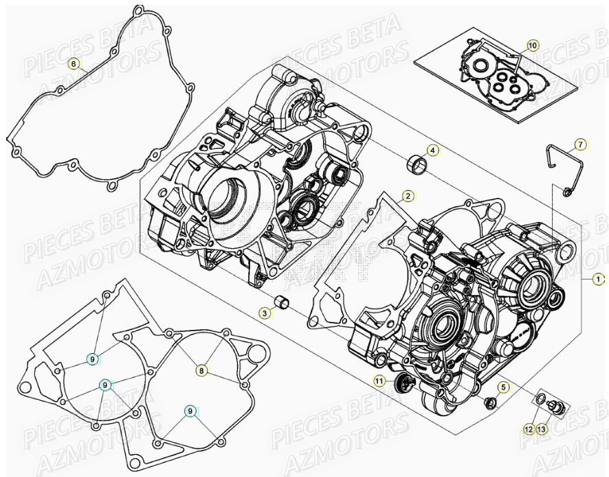 CARTER MOTEUR BETA RR 125 2T 21