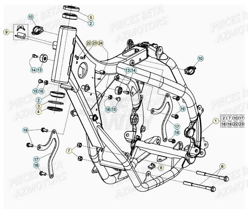 Chassis BETA Pièces RR 125 2T - 2021
