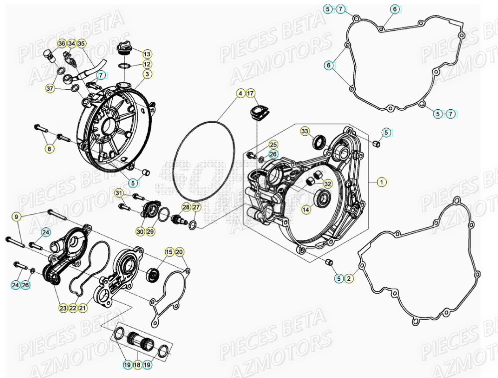 Couvercle Embrayage BETA Pièces RR 125 2T - 2021