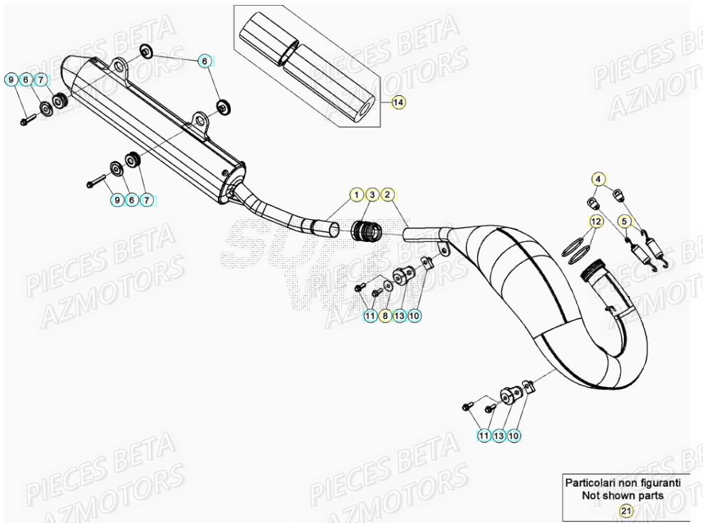Echappement BETA Pièces RR 125 2T - 2021