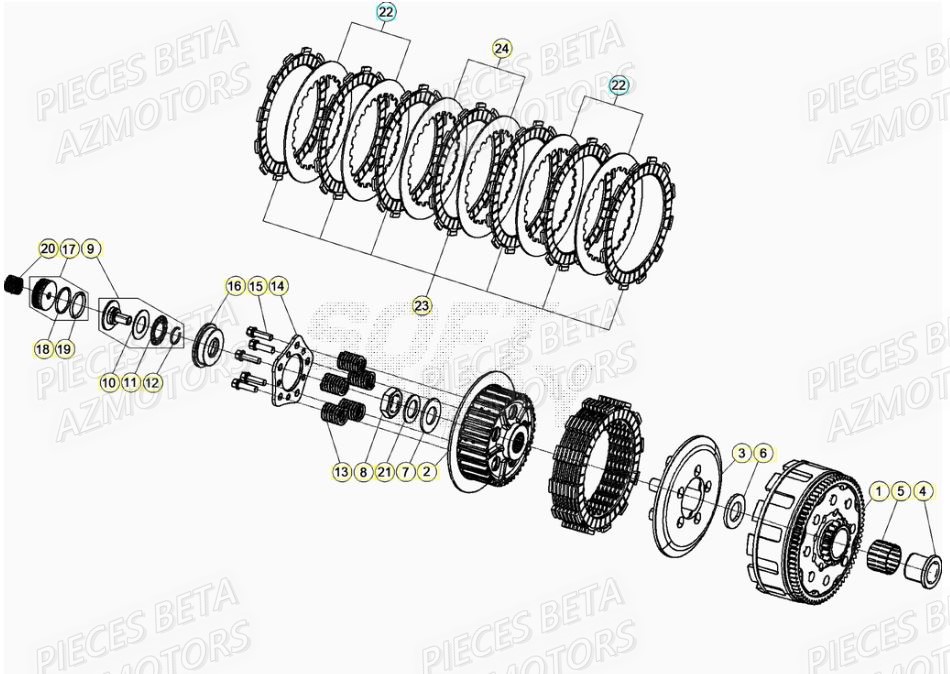 Embrayage BETA Pièces RR 125 2T - 2021