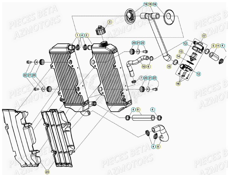 Radiateur BETA Pièces RR 125 2T - 2021