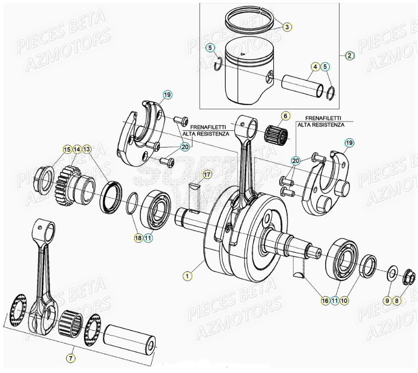 Vilebrequin BETA Pièces RR 125 2T - 2021