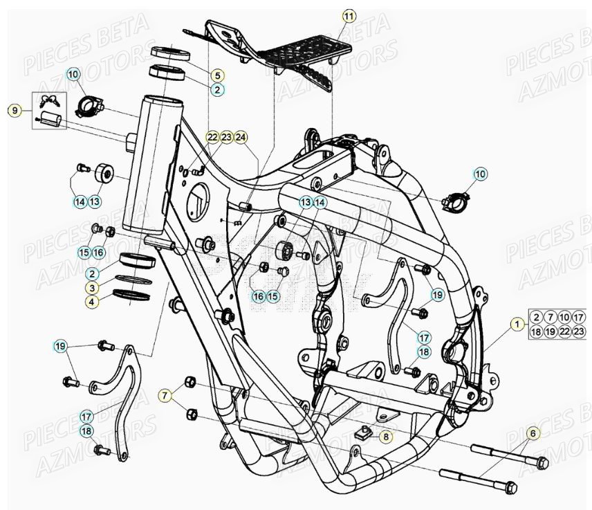 Chassis BETA Pièces RR 125 2T - 2022