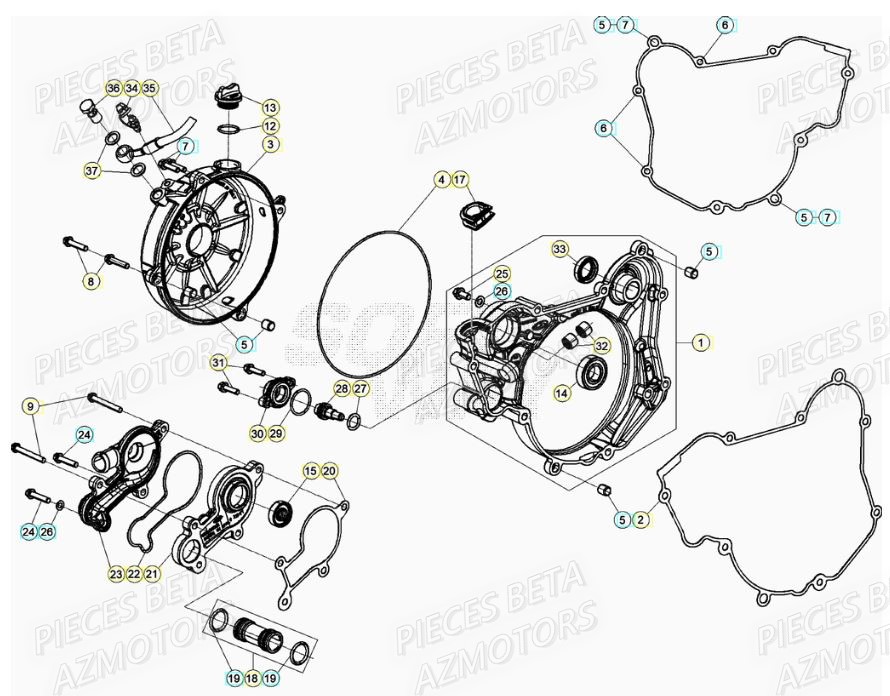 Couvercle Embrayage BETA Pièces RR 125 2T - 2022