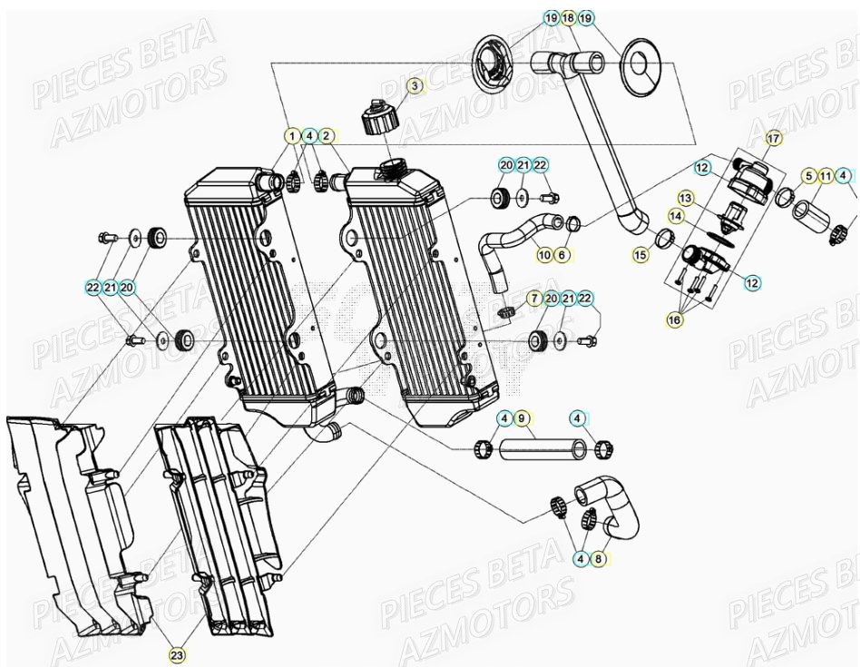 Radiateur BETA Pièces RR 125 2T - 2022