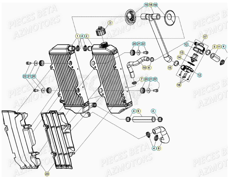 RADIATEUR BETA RR 125 2T 22