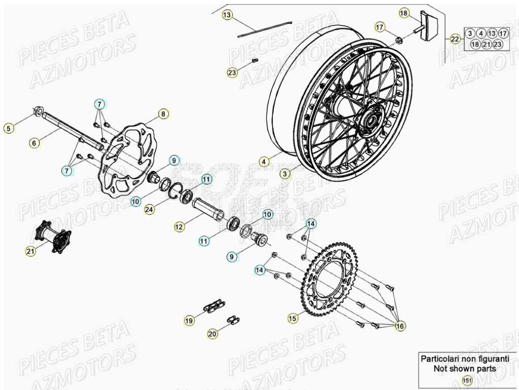 ROUE ARRIERE BETA RR 125 2T 22