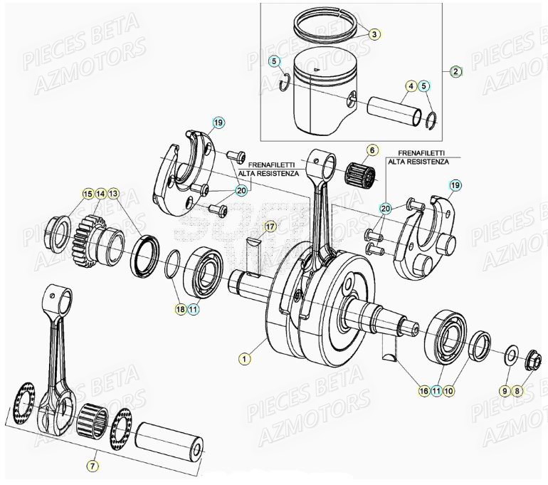 Vilebrequin BETA Pièces RR 125 2T - 2022