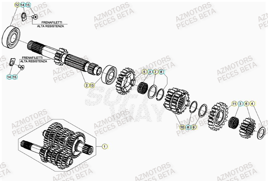 Boite A Vitesses BETA Pièces RR 125 2T - 2023