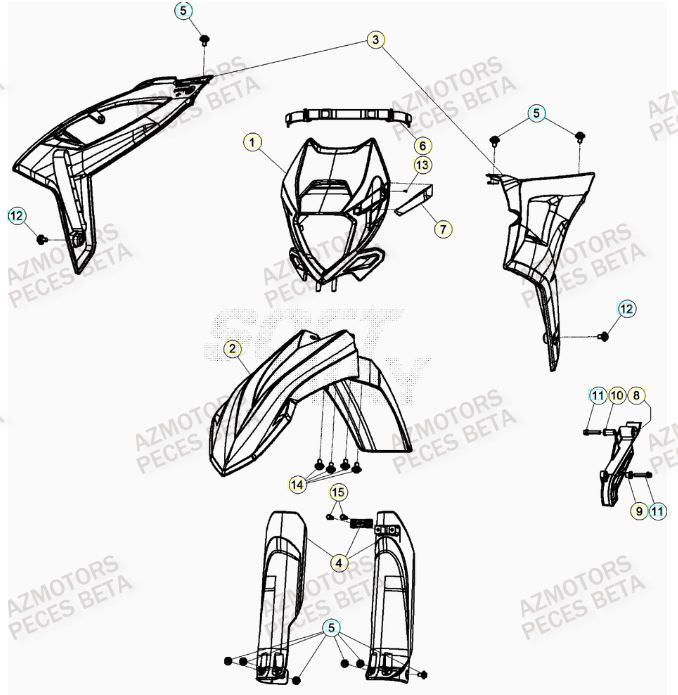 Carenage Avant BETA Pièces RR 125 2T - 2023