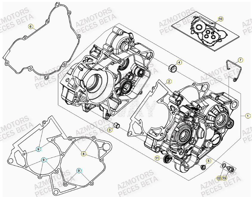 CARTER MOTEUR BETA RR 125 2T 23