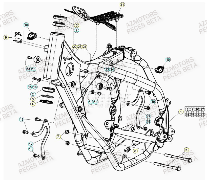 Chassis BETA Pièces RR 125 2T - 2023